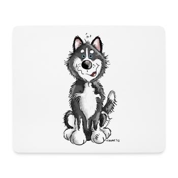 Sibirian Husky Cartoon - Mousepad (Querformat) - Weiß - Vorne
