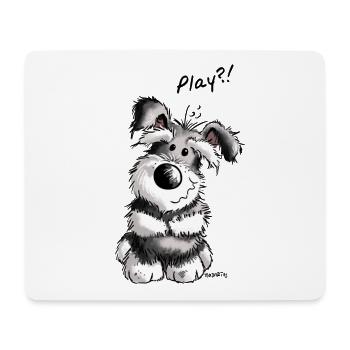 Play Schnauzer - Mousepad (Querformat) - Weiß - Vorne