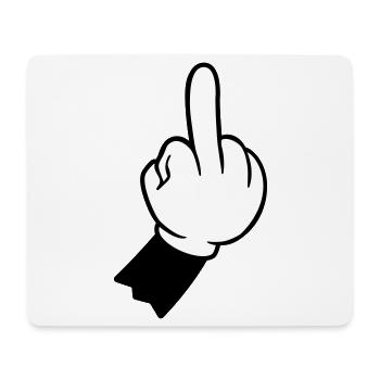hand mittelfinger fuck you - Mousepad (Querformat) - Weiß - Vorne