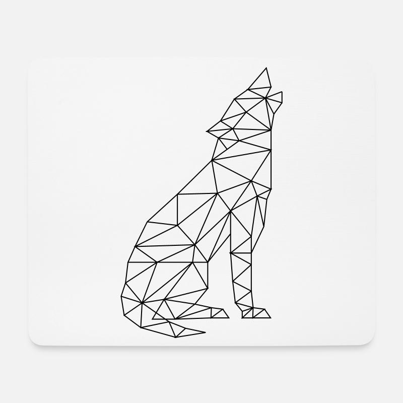 Wolf Call Wolf Contour Silhouette - Mouse Pad (horizontal) - white