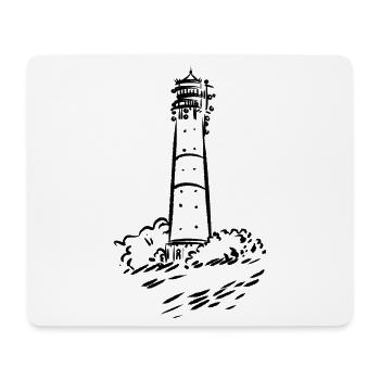Lighthouse Hörnum Sylt Art Design - Tapis de souris (format paysage) - blanc - Devant
