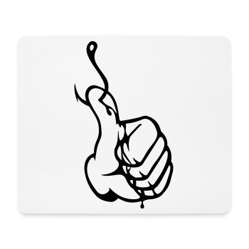 Angler Thumbs up Nokidding Logo - Tapis de souris (format paysage) - blanc - Devant