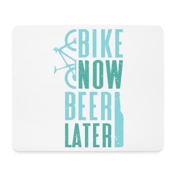 vélo maintenant bière plus tard - Mountainbike - Tapis de souris (format paysage) - blanc - Devant