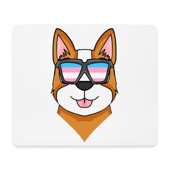 Transgenre gallois Corgi Pembroke Chien - Tapis de souris (format paysage) - blanc - Devant