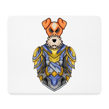 Knight Dog Dog Breed Fox Terrier with Armor - Mouse Pad (horizontal) - white - Front