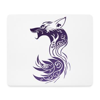Violetter Tribal Fantasy Fuchs - Mousepad (Querformat) - Weiß - Vorne