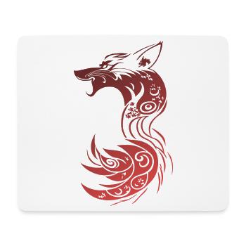 Roter Tribal Fantasy Fuchs - Mousepad (Querformat) - Weiß - Vorne
