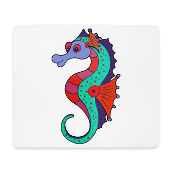 Hippocampe ardent aux couleurs fraîches - Tapis de souris (format paysage) - blanc - Devant