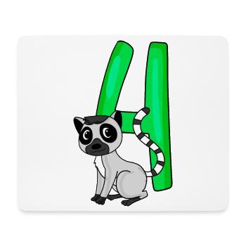 4 birthday 4 years old with animal motif - four - Mouse Pad (horizontal) - white - Front