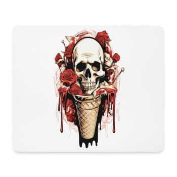 Skull Eistüte mit Rosen und Wachs - Mouse Pad (horizontal) - white - Front