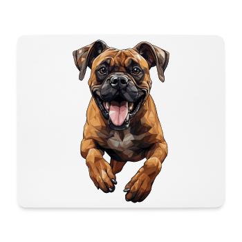 Boxer im Sprung Polygon Design - Mousepad (Querformat) - Weiß - Vorne