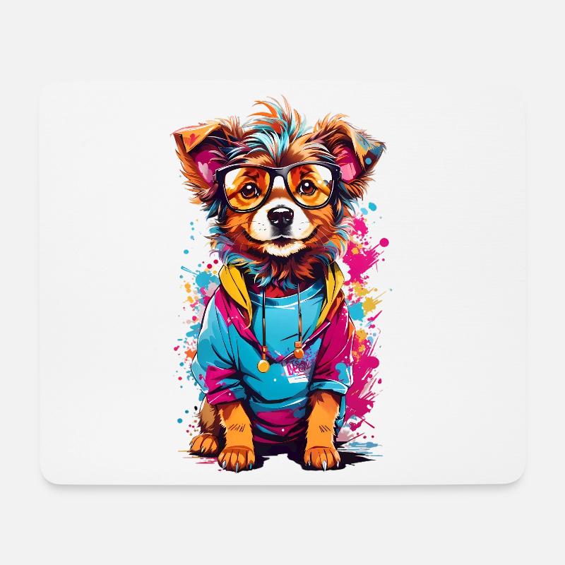 Chien mignon - Tapis de souris (format paysage) - blanc