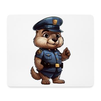 Groundhog Policewoman - Mouse Pad (horizontal) - white - Front
