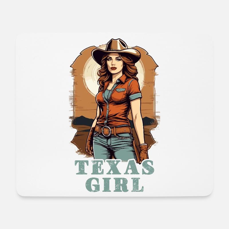 Texas Girl - Mousepad (Querformat) - Weiß