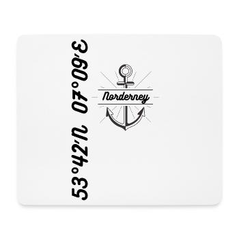 Koordinaten Motiv Norderney Nordsee - Mousepad (Querformat) - Weiß - Vorne