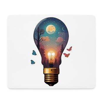 Light bulb with moonlight - Mouse Pad (horizontal) - white - Front