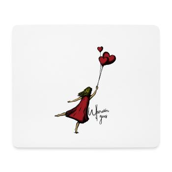 Herzflug im roten Kleid - Mousepad (Querformat) - Weiß - Vorne
