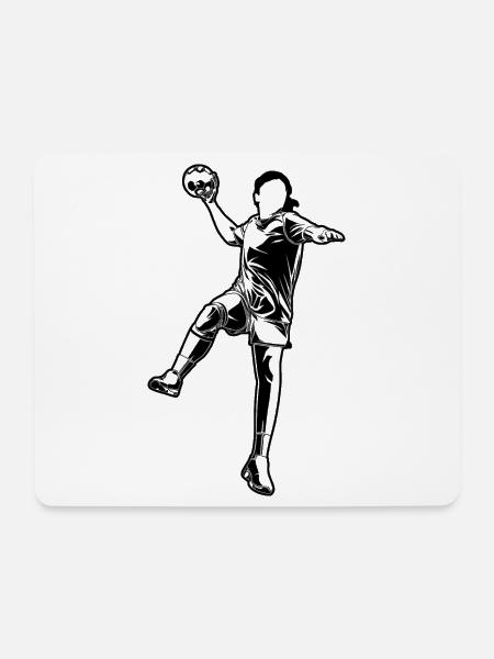 Handball Mädchen - Mousepad (Querformat) - Weiß