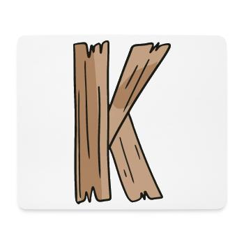 Letter K Wood Wooden Letter Name - Mouse Pad (horizontal) - white - Front