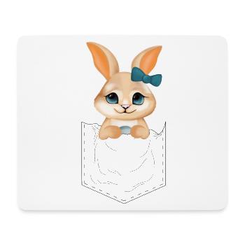 Cute Bunny in the Bag – Cute Illustration - Mouse Pad (horizontal) - white - Front