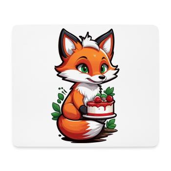 Délice de gâteau Foxy - Tapis de souris (format paysage) - blanc - Devant