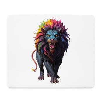 Multicolored Lion - Mouse Pad (horizontal) - white - Front