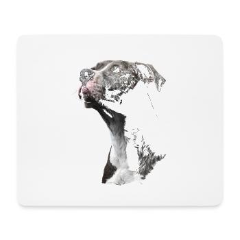 Staffordshire Bull Terrier - Tapis de souris (format paysage) - blanc - Devant