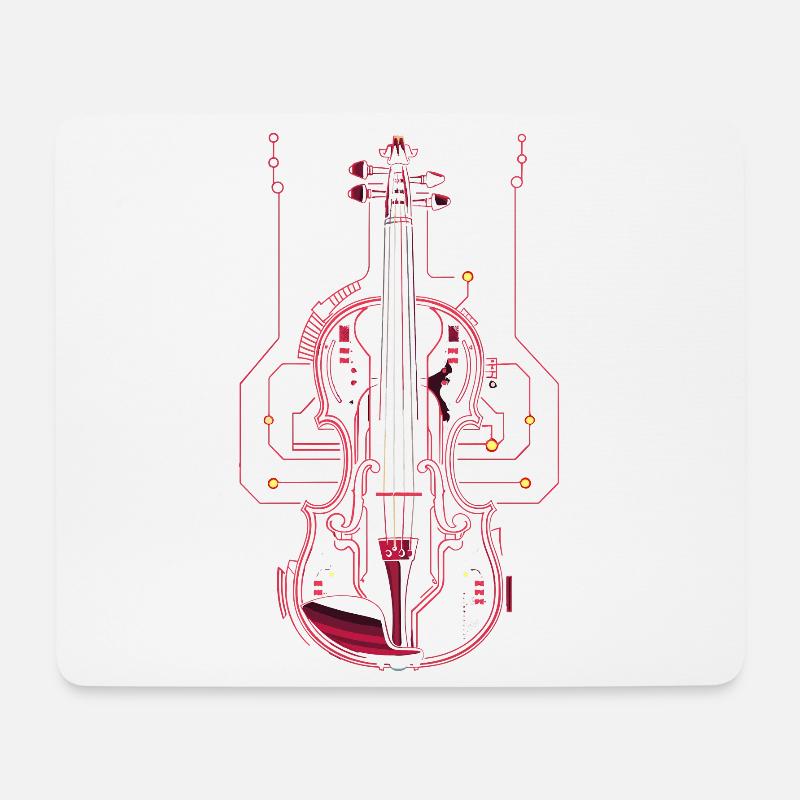 Geige Zeichnung - Mousepad (Querformat) - Weiß