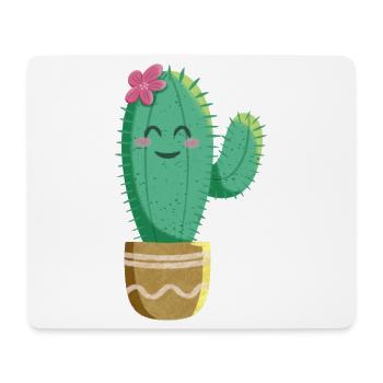 Cute Cactus with Flower - Mouse Pad (horizontal) - white - Front