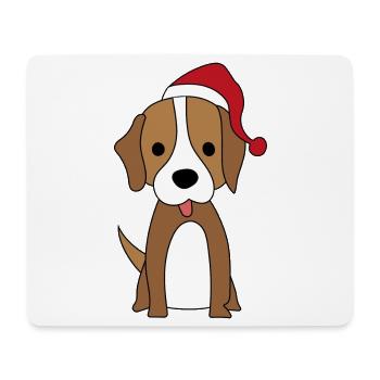 Les chiens et Noël - Tapis de souris (format paysage) - blanc - Devant