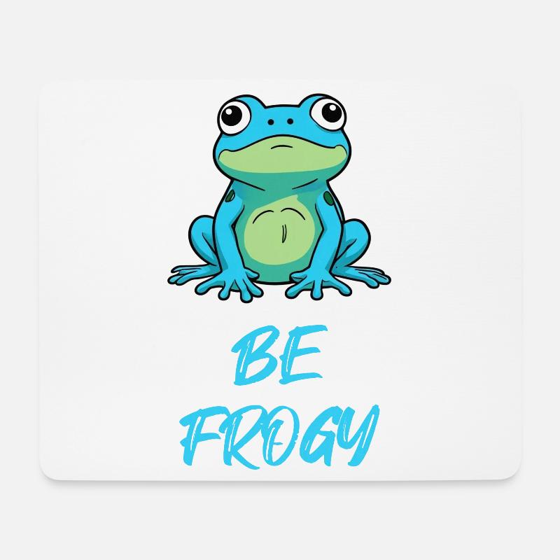 Frosch Blau - Mousepad (Querformat) - Weiß