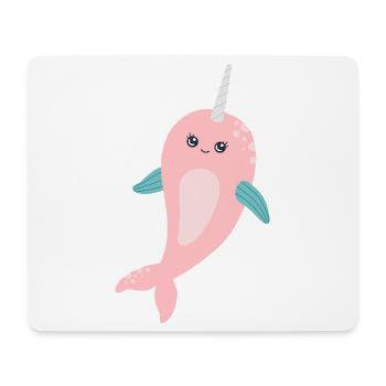 Narval licorne de mer - Tapis de souris (format paysage) - blanc - Devant