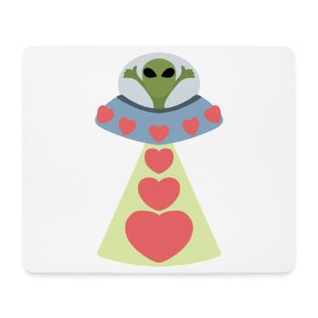 Space Love Alien Valentine - Mouse Pad (horizontal) - white - Front