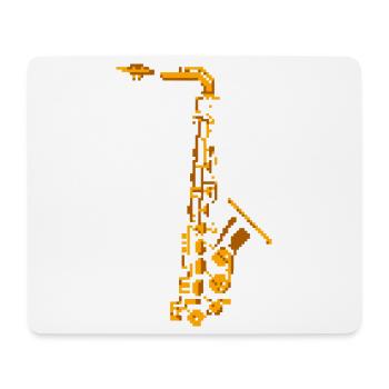 Saxophone Pixel Art - Tapis de souris (format paysage) - blanc - Devant