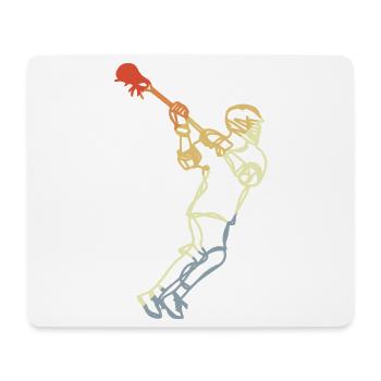 Lacrosse Player Retro - Mouse Pad (horizontal) - white - Front