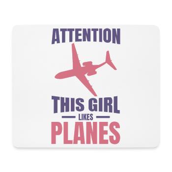 Fille de l’avion - Tapis de souris (format paysage) - blanc - Devant