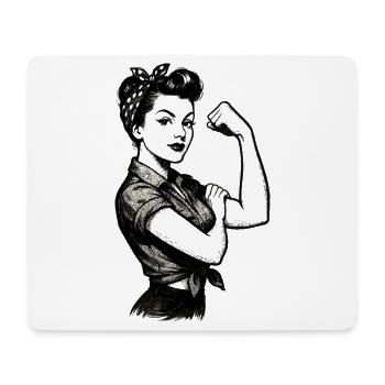 Force femme forte Style Rockabilly cadeau - Tapis de souris (format paysage) - blanc - Devant