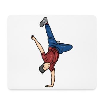 B Boy Zeichnung - Mousepad (Querformat) - Weiß - Vorne