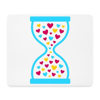 Colorful Hearts Hourglass - Love and Time Flow - Mouse Pad (horizontal) - white - Front