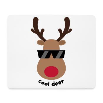 cool deer - Mousepad (Querformat) - Weiß - Vorne