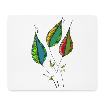 Feuilles abstraites - Tapis de souris (format paysage) - blanc - Devant