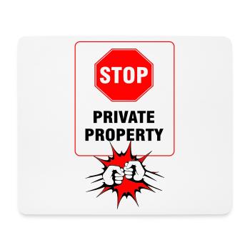 Signalisation de Propriété Privée - Tapis de souris (format paysage) - blanc - Devant