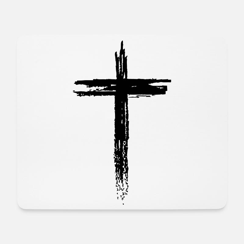croix - Tapis de souris (format paysage) - blanc