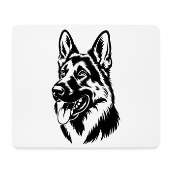 German Shepherd Head Illustration - Mouse Pad (horizontal) - white - Front