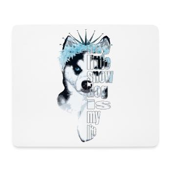 Eisbedeckter Husky mit Spruch - Mousepad (Querformat) - Weiß - Vorne