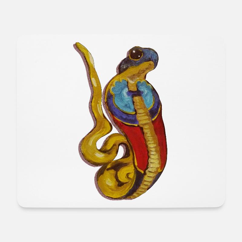 Fargerik slangekunst - Wadjet gammel egyptisk - Musematte (liggende format) - hvit
