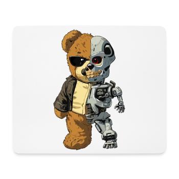 Ours Robot Cyborg - Tapis de souris (format paysage) - blanc - Devant