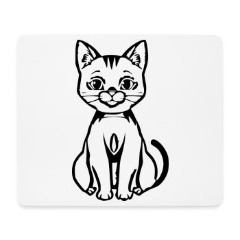 Chat Noir Noir T-shirt chat Cadeau - Tapis de souris (format paysage) - blanc - Devant