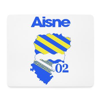 Map of Aisne Blue Yellow 02 - Mouse Pad (horizontal) - white - Front