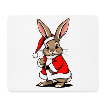 Rabbit as Santa Claus at Christmas - Mouse Pad (horizontal) - white - Front